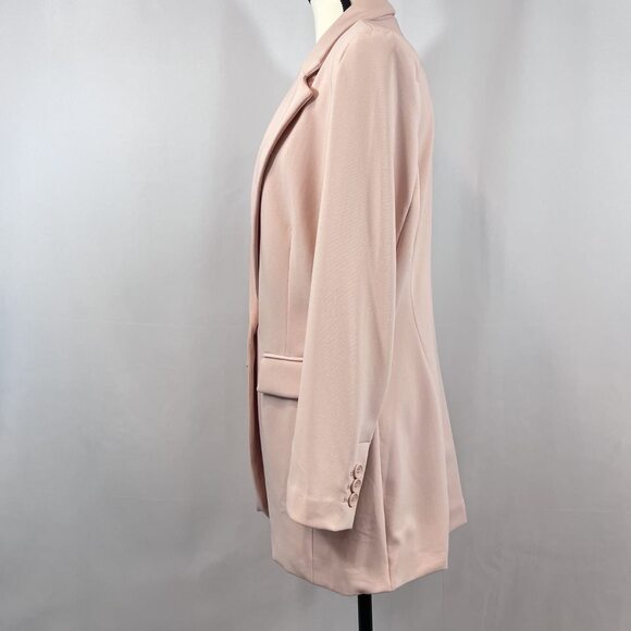 Boston Proper Beyond Travel Classic Boyfriend Blazer jacket pink womens sz 12 - Picture 2 of 11